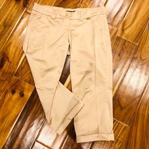 Sateen silk gold 7/8 pants low cut,